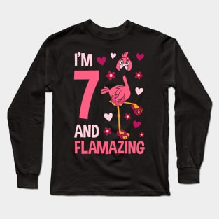 I'm 7 and Flamazing Flamingo Long Sleeve T-Shirt